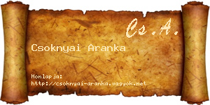 Csoknyai Aranka névjegykártya