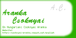 aranka csoknyai business card
